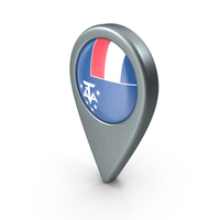 French Southern and Antarctic Lands Location With Flag PNG & PSD Images