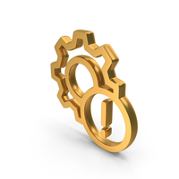 Gold Exclamation Mark Gear Icon PNG & PSD Images