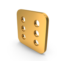 Game Dice Six Cube Icon Gold PNG & PSD Images