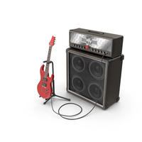 Amplifier Cabinet And Electric Guitar PNG & PSD Images