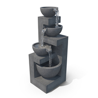 Concrete Three Tier Garden Fountain PNG & PSD Images