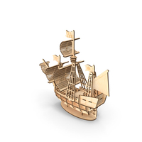 Wooden 3D Puzzle Ship PNG & PSD Images