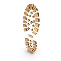 Gold Shoe Print Symbol PNG & PSD Images