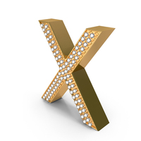 Gold With Diamond Letter X PNG & PSD Images