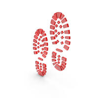 Red Glass Shoe Print Symbol PNG & PSD Images