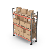 Metal Shelf / Pallet Rack And Cardboard Boxes PNG & PSD Images