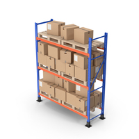 Metal Shelf / Pallet Rack And Cardboard Boxes PNG & PSD Images