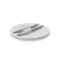 Cutlery Rules Fork Knife and Plate for Finished PNG & PSD Images