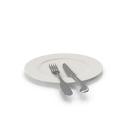 Cutlery Rules Fork Knife and Plate for Finished PNG & PSD Images