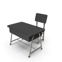 Black Little Student Desk & Chair PNG & PSD Images
