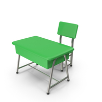 Green Little Student Desk & Chair PNG & PSD Images