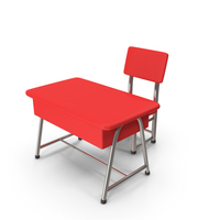 Red Little Student Desk & Chair PNG & PSD Images