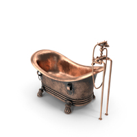 Bathtub with Standing Mixer Faucet PNG & PSD Images