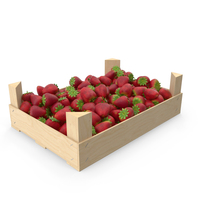 Strawberries in Fruit Crate PNG & PSD Images