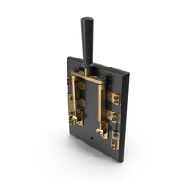 Brass and Slate Power Switch PNG & PSD Images