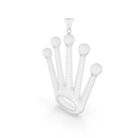 Crown Shaped Pendant Wireframe PNG & PSD Images
