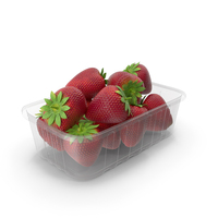 Strawberries In Plastic Container PNG & PSD Images