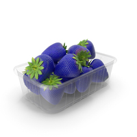 Blue Strawberries in Plastic Container PNG & PSD Images