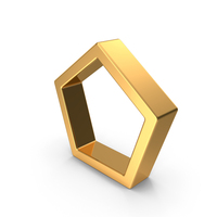Gold Basic Pentagonal Frame PNG & PSD Images