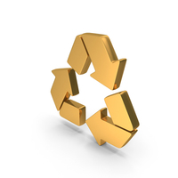 Recycling Icon Gold PNG & PSD Images