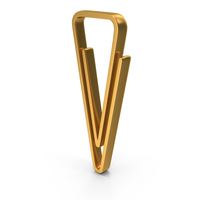 Gold Triangular Paper Clip Icon PNG & PSD Images