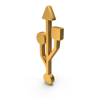 Gold USB Data Transfer Icon PNG & PSD Images