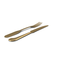 Gold Fork and Knife PNG & PSD Images