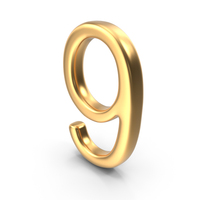 Gold Number 9 PNG & PSD Images