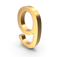 Gold Number 9 PNG & PSD Images