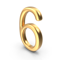 Gold Number 6 PNG & PSD Images