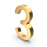 Gold Number 3 PNG & PSD Images