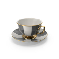 Stripe Black Teacup PNG & PSD Images