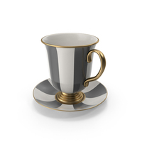 Stripe Black Teacup PNG & PSD Images