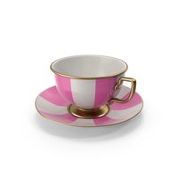 Stripe Pink Teacup PNG & PSD Images