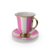 Stripe Pink Teacup PNG & PSD Images