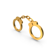 Gold Police Handcuffs Icon PNG & PSD Images
