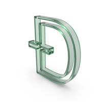 Green Glass Dogecoin Symbol PNG & PSD Images