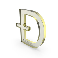 Yellow Glass Dogecoin Symbol PNG & PSD Images