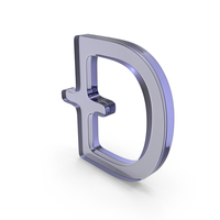 Blue Glass Dogecoin Symbol PNG & PSD Images
