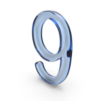 Blue Glass Number 9 PNG & PSD Images