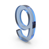 Blue Glass Number 9 PNG & PSD Images