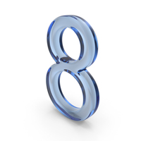 Blue Glass Number 8 PNG & PSD Images