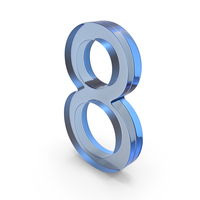 Blue Glass Number 8 PNG & PSD Images