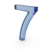 Blue Glass Number 7 PNG & PSD Images