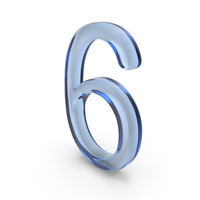 Blue Glass Number 6 PNG & PSD Images