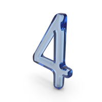 Blue Glass Number 4 PNG & PSD Images