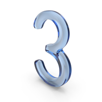 Blue Glass Number 3 PNG & PSD Images