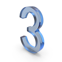 Blue Glass Number 3 PNG & PSD Images