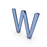 Blue Glass Letter W PNG & PSD Images