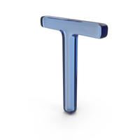 Blue Glass Letter T PNG & PSD Images
